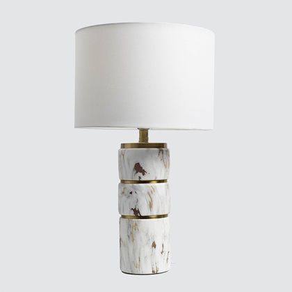 НАСТОЛНА ЛАМПА КЕРАМИЧЕН СВЕТЛО СИВО - БЯЛО 30X53СМ