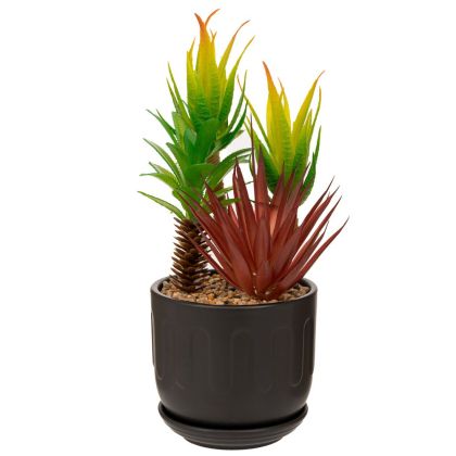 Кръгла табуретка New Lux в сив цвят с размери 46х46х43см