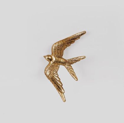 Wall decoration golden swallow 15.2x8x2cm