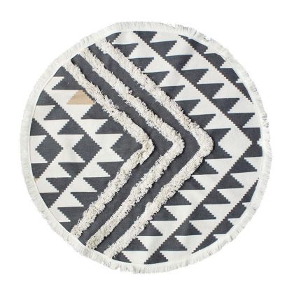 КРЪГЪЛ КИЛИМ 733 ЧЕРЕН БЕЖОВ ПЛАТ 88СМ RXT