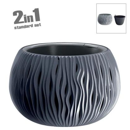 САКСИЯ (2 В 1) АНТРАЦИТОВА ПЯСЪЧНА КУПА Φ47.8X30СМ 1/2 КУТИЯ