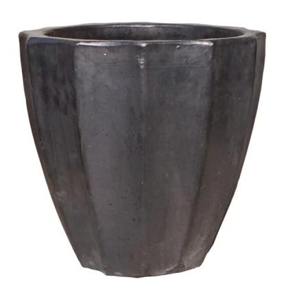 САКСИЯ ЗА ЦВЕТЯ, МАТОВА ЧЕРНА,ГОЛЯМА, Φ49X47СМ, 6/ПАЛИТРА