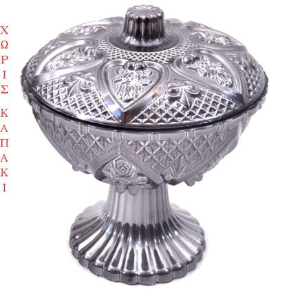 БОНБОНИЕРА БЕЗ КАПАК 13 СМ СРЕБРИСТО СИВА