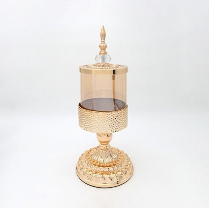 Candy jar with gold metal 15x40cm