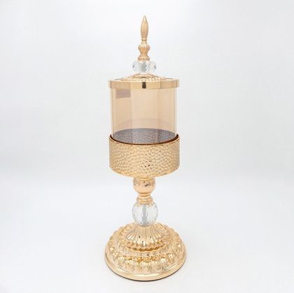 Candy jar with gold metal 15x45cm