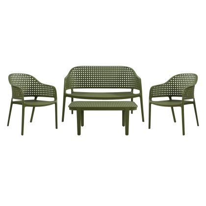 ГРАДИНСКИ КОМПЛЕКТ MALAGA 4 ЧАСТИ, PP-UV ЗЕЛЕН