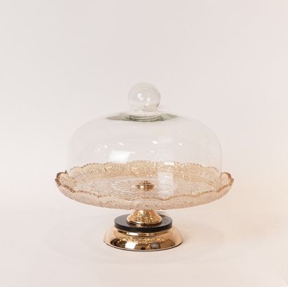 Decorative cake stand gold 30x30cm