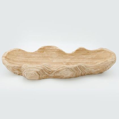 Decorative wooden platter light brown 55x23x9cm