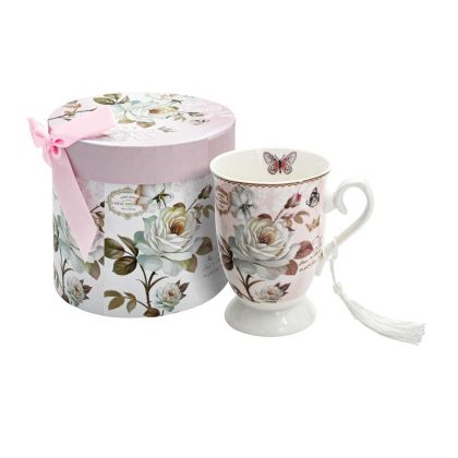 КЕРАМИЧНА ЧАША ЗА ЧАЙ В КУТИЯ FL3088 ФЛОРАЛНА 12X11СМ