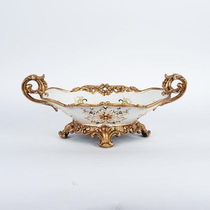 ДЕКОРАТИВНА ФИГУРА Африканка FL240306 ЧЕРНО-БЯЛ ЦВЯТ 12x6x25см