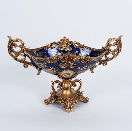 ДЕКОРАТИВНА ФИГУРА Африканка FL240306 ЧЕРНО-ЗЛАТИСТ ЦВЯТ 12x6x25см