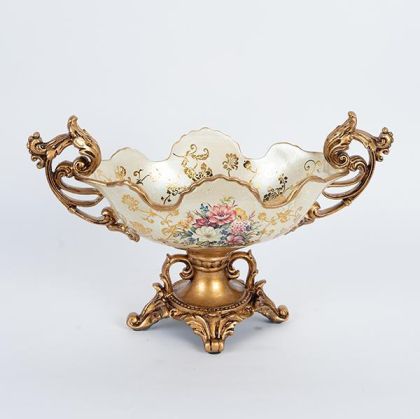 ДЕКОРАТИВНА ФИГУРА Африканка FL240308 ЧЕРНО-ЗЛАТИСТ ЦВЯТ 17x6x23см