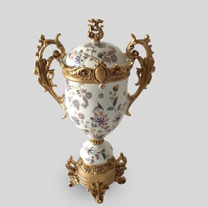 ДЕКОРАТИВНА ФИГУРА Африканка FL240309 ЧЕРНО-БЯЛ ЦВЯТ 13x5x18см