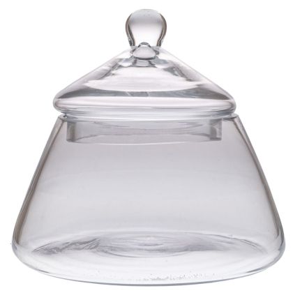 ПРОЗРАЧЕН СТЪКЛЕН БУРКАН D 17X17 СМ