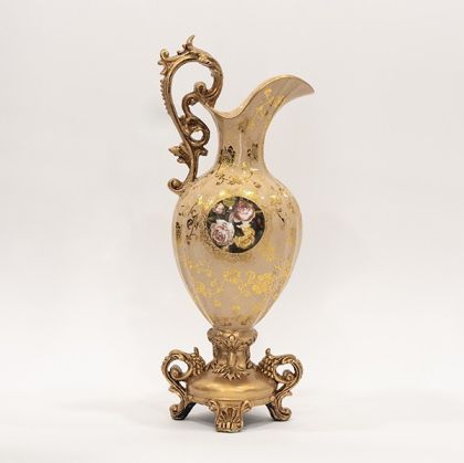 ДЕКОРАТИВНА ФИГУРА Африканка FL240306 ЧЕРНО-БЯЛ ЦВЯТ 12x6x25см