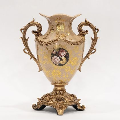 ДЕКОРАТИВНА ФИГУРА Африканка FL240306 ЧЕРНО-ЗЛАТИСТ ЦВЯТ 12x6x25см