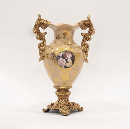 ДЕКОРАТИВНА ФИГУРА Африканка FL240308 ЧЕРНО-БЯЛ ЦВЯТ 17x6x23см