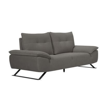 ДВУМЕСТЕН ДИВАН SELENA, СИВ ПЛАТ, С ПОДВИЖНА ОБЛЕГАЛКА