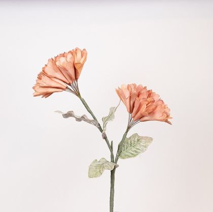Decorative branch of orange carnation 25x96cm