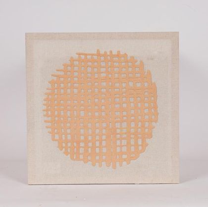 КАРТИНА ПЛАТНО С РЕЛЕФЕН МОДЕЛ, КРЪГЪЛ ДИЗАЙН, БЯЛО - БЕЖОВО 35.5X2X35.5СМ