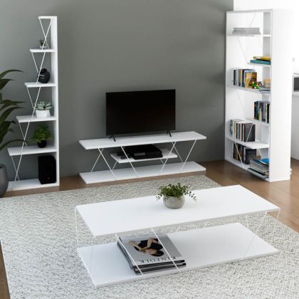 КОМПЛЕКТ МЕБЕЛИ ДНЕВНА TARS , БЯЛ, 4 БР.