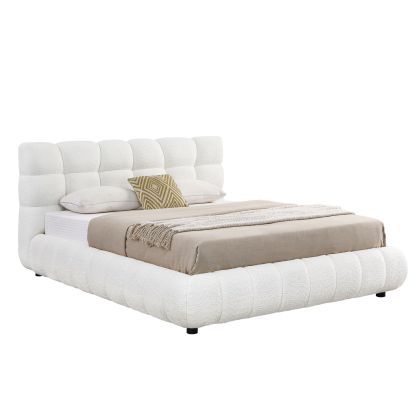 ДВОЙНО ЛЕГЛО С МЯСТО ЗА СЪХРАНЕНИЕ SOMIUM SM725.02 БЯЛ ШЕНИЛЕН ПЛАТ - МАТРАК 160X200СМ