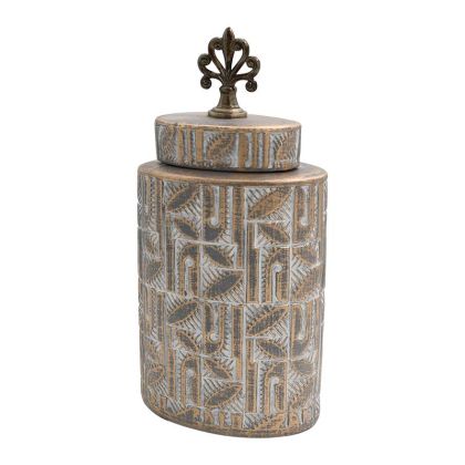 ДЕКОРАТИВНА ФИГУРА Африканка FL240305 ЧЕРНО-БЯЛ ЦВЯТ 15x7x31см