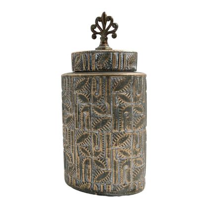 ДЕКОРАТИВНА ФИГУРА Африканка FL240305 ЧЕРНО-ЗЛАТИСТ ЦВЯТ 15x7x31см