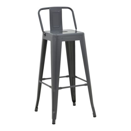 БАР СТОЛ С ОБЛЕГАЛКА UTOPIA МЕТАЛ АНТРАЦИТ 42X42X97СМ