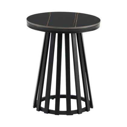 Декорация за маса Топка в цвят злато с черна дървена основа с размери 19х19х21см