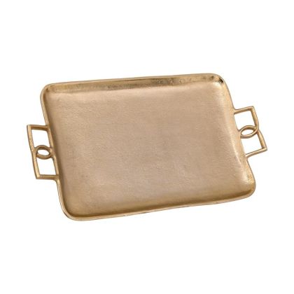 МЕТАЛЕН ПОДНОС FL14728 ЗЛАТИСТ ЦВЯТ 41X21X4СМ