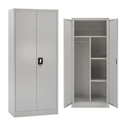 WARDROBE HM5961.01 METALLIC DOUBLE-WING LIGHT GREY 90X45X180HCM.