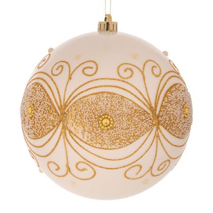 БЯЛА ПЕРЛЕНА НЕЧУПЛИВА ТОПКА 20 СМ С ДИЗАЙН