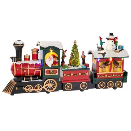 XMAS ANIMATEDTRAIN WITH LEDLIGHTS ANDMOVEMENT ANDADAPTOR 38Χ8Χ17CM