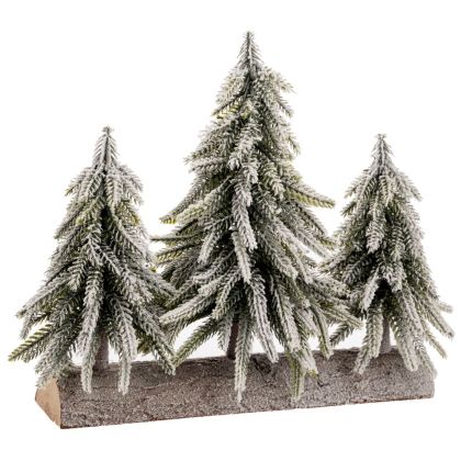 CHRISTMAS TREE X3 ON WOODEN BASE 28X26 CM