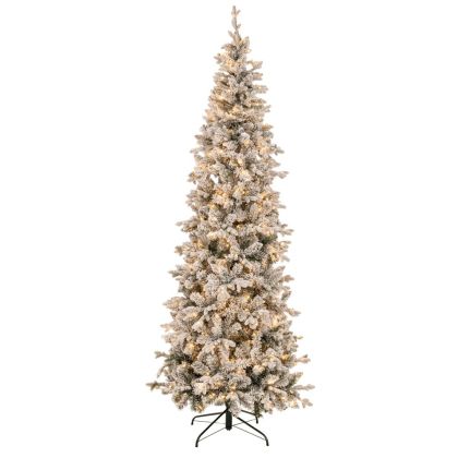 CHRISTMAS TREE  PRE LIT SLIM FLOCKEDCAROLINA ΡΙΝΕ  210CM WITH 300 LEDWARM WHITE