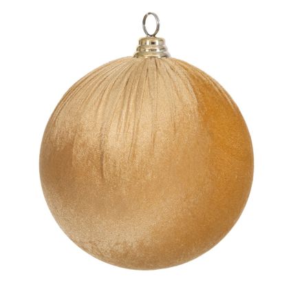 КОЛЕДНА ЗЛАТНА КАДИФЕНА ТОПКА 25 СМ