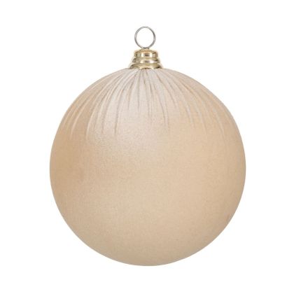 КОЛЕДНА КАДИФЕНА ТОПКА КРЕМАВО 15 СМ