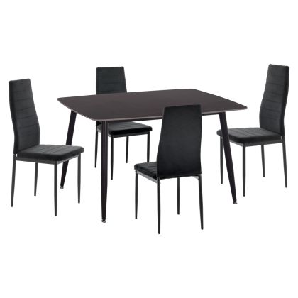 Трапезна маса Max S 120*80*75 от МДФ с дъбов фурнир с плот цвят макиато