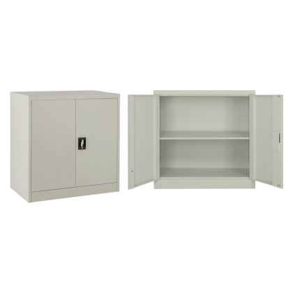 METAL WARDROBE HM5960.01 WITH 2 STORAGE SPACE LIGHT GREY 90X40X90HCM.