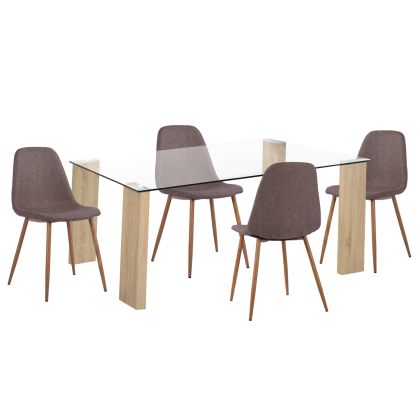 ДЕКОРАЦИЯ ЗА МАСА, ПОЛИЗЕРИН, БУКВИ HOME С ГЪСКИ, ЗЛАТНО-СРЕБРИСТ, 17.5x4.5x20.8cm