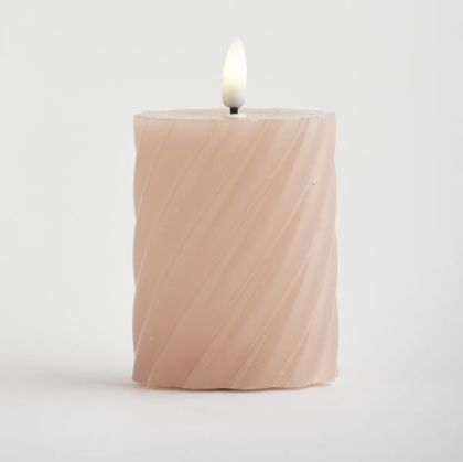 СВЕЩ С БАТЕРИИ, С ПЛАМЪК, РОЗОВА, С ТАЙМЕР, 7X12 СМ