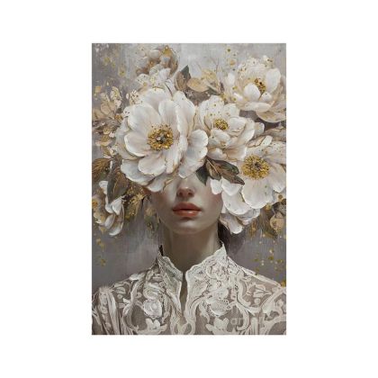 ДЕКОРАТИВНА СТАТУЕТКА ОТ ПОЛИСМОЛА ГЛАВА НАДЯСНО СРЕБЪРЕН ЦВЯТ 27*17 CM024Y10 bf