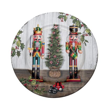 Декорация за маса Скулптура в цвят никел сребро с дървена основа с размери 16х11х65см