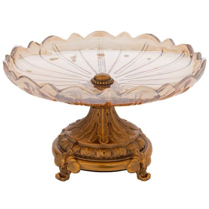 СТЪКЛЕНО ПЛАТО С МЕТАЛНА ОСНОВА 22X12 СМ