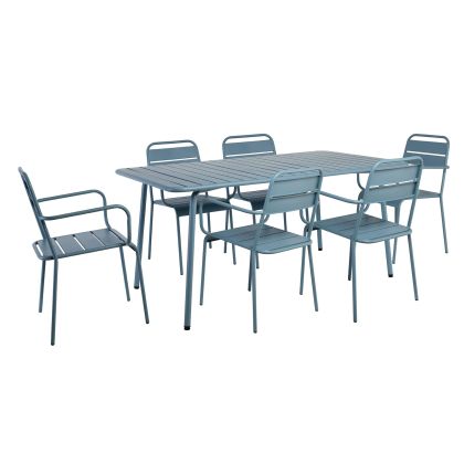 МЕТАЛНА ГРАДИНСКА МАСА FRANCISCO ЧЕРЕН ЦВЯТ 120X70X70СМ