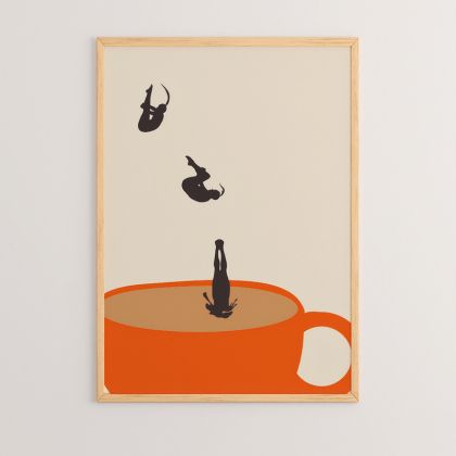 КОЛЕДНА КЕРАМИЧНА ЧАША С КАПАК И ЛЪЖИЦА ЕЛЕН 1/4 FL1046 ЧЕРВЕНА ЧЕРНА СИНЯ РОЗА 11x8.5cm