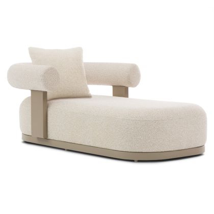 Десен ъглов диван Нова Карина в бежов цвят с бензинови възглавници и табуретка с размери 278х218х85см