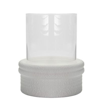 КЕРАМИЧЕН СВЕЩНИК БЯЛ 20X20X23.5СМ