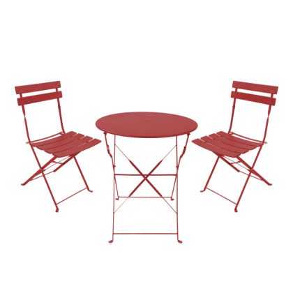 Кръгла табуретка New Lux в цвят гнила ябълка с размери 46х46х43см